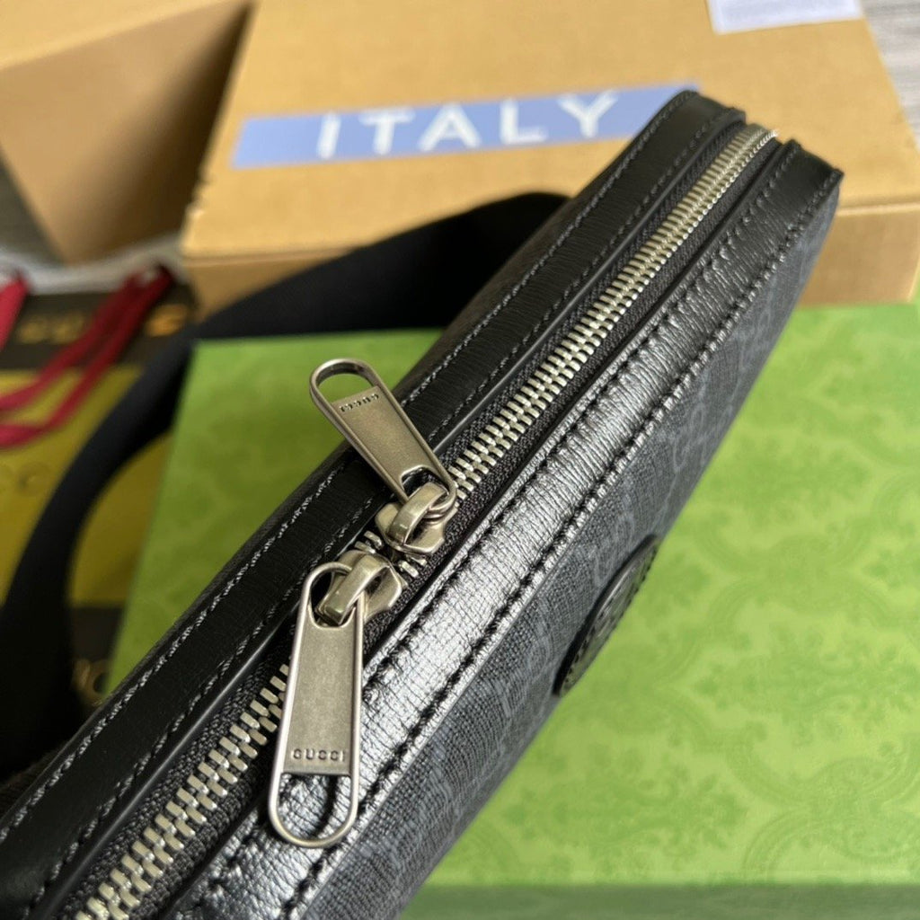 Gucci Shoulder Bag With Interlocking G Black GG Supreme Canvas For Women 9.6in/24.5cm
