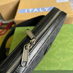 Gucci Shoulder Bag With Interlocking G Black GG Supreme Canvas For Women 9.6in/24.5cm