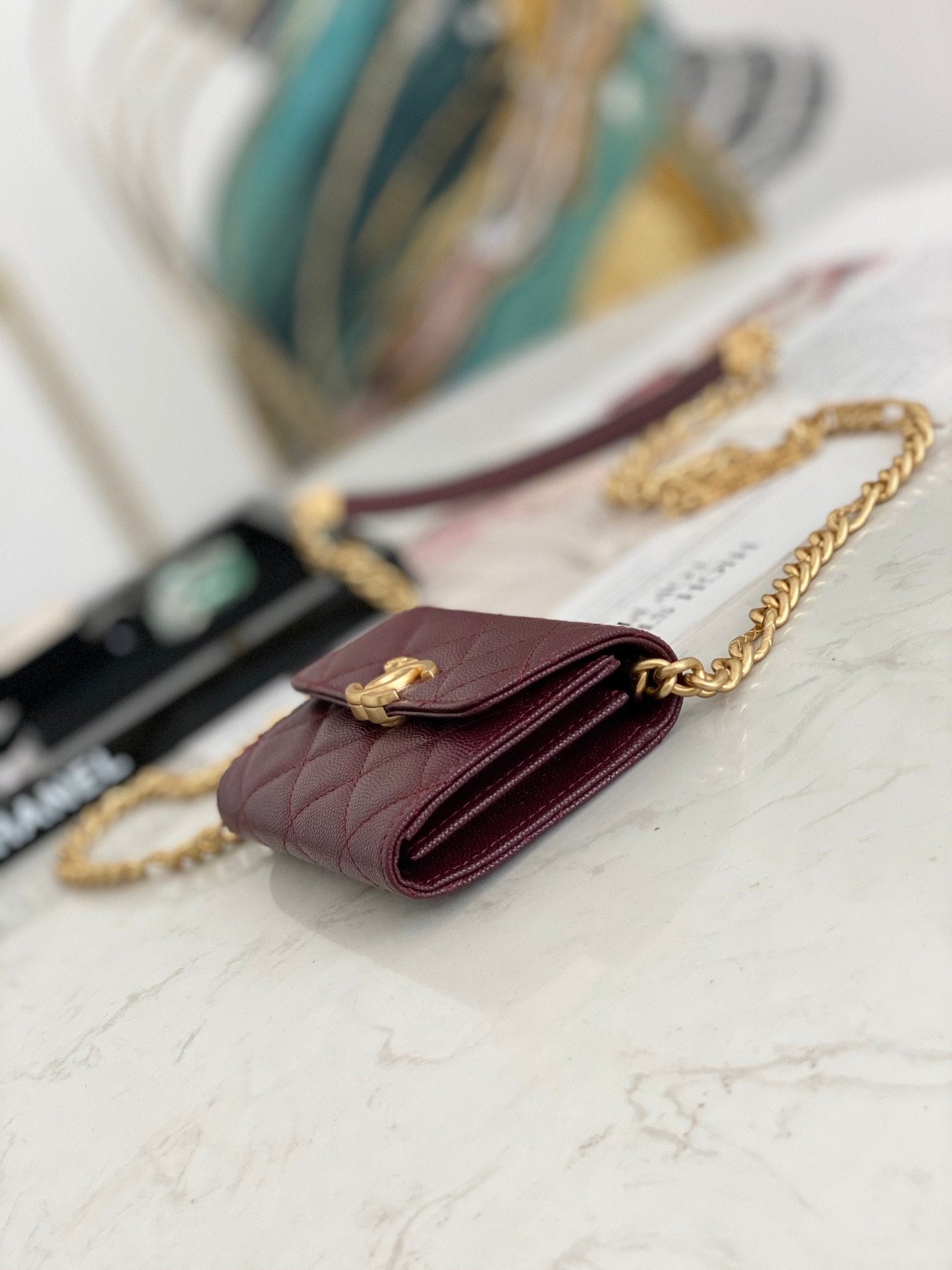 Chanel Flap Bag Mini Gold 12cm Red