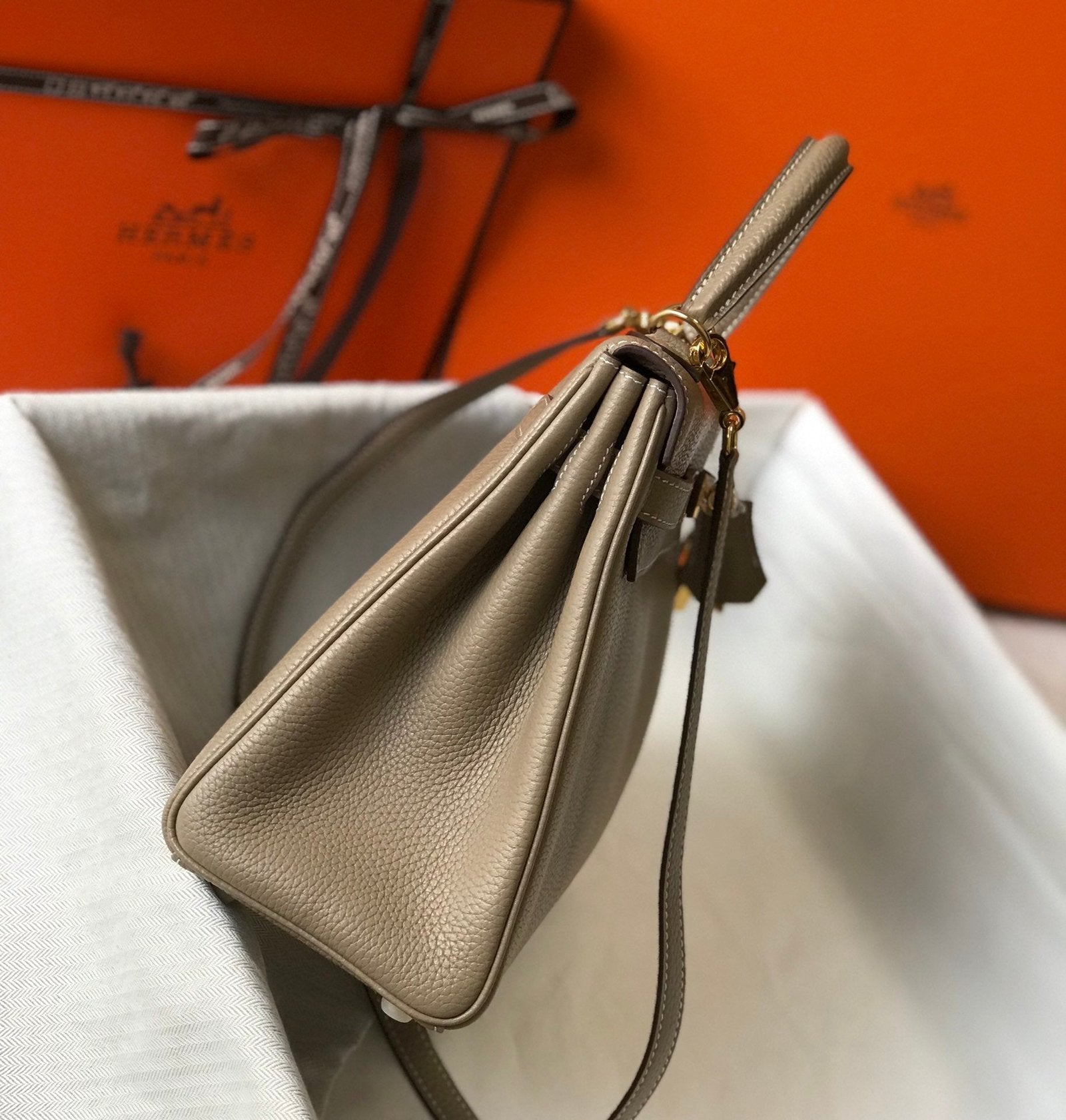 Hermes Kelly 28 Etoupe Togo Bag For Women, Women’s Handbags, Shoulder Bags 11in/28cm