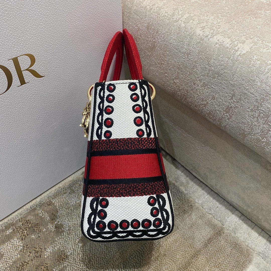 Christian Dior Medium Lady D-Lite Bag 24cm Red