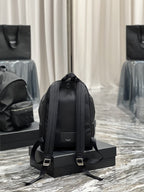 Saint Laurent City Backpack In Canvas Unisex 35cm Black