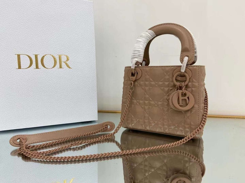 Christian Dior Medium Lady Bag 17cm Brown