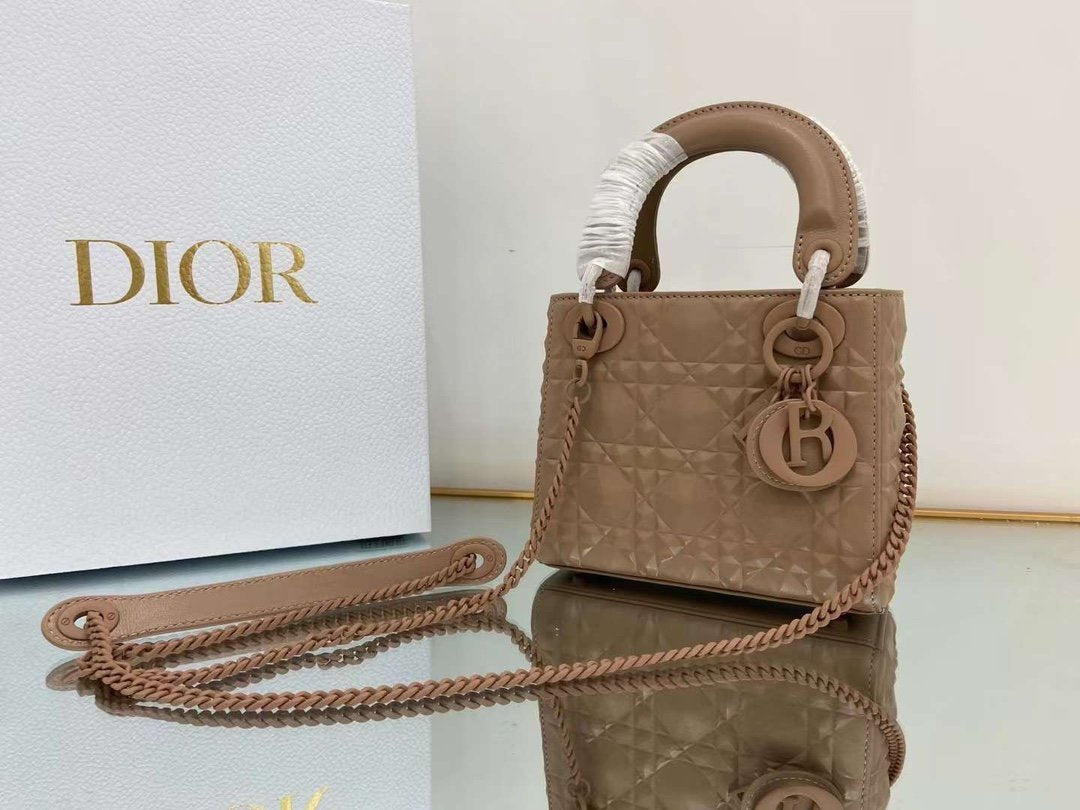 Christian Dior Medium Lady Bag 17cm Brown