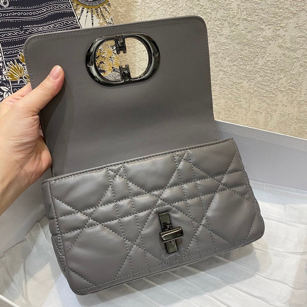 Christian Dior Mini Caro Bag 20cm Dark Grey