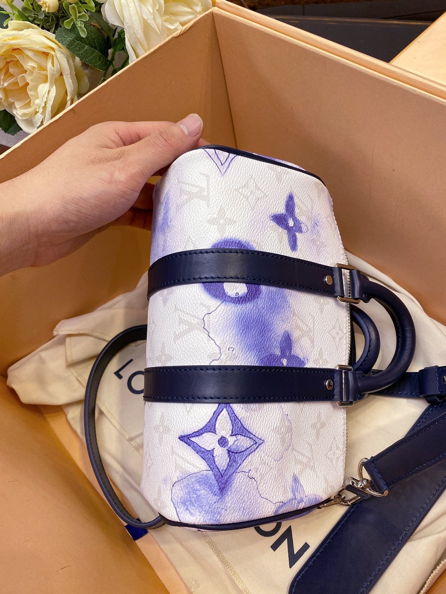 Louis Vuitton Keepall Xs Nano 21cm White-Blue