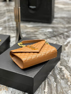 Saint Laurent Small Bag In Mix Matelasse 21cm Brown