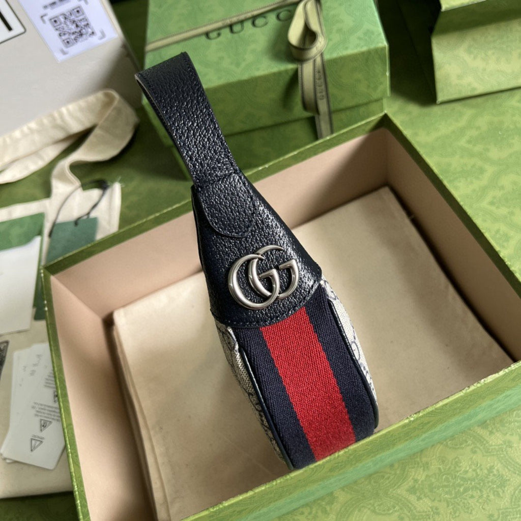 Gucci Ophidia GG Mini Bag Beige And Blue GG Supreme Canvas For Women 7.9in/20cm