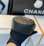 Chanel Round Bag Crossbody 12cm Black