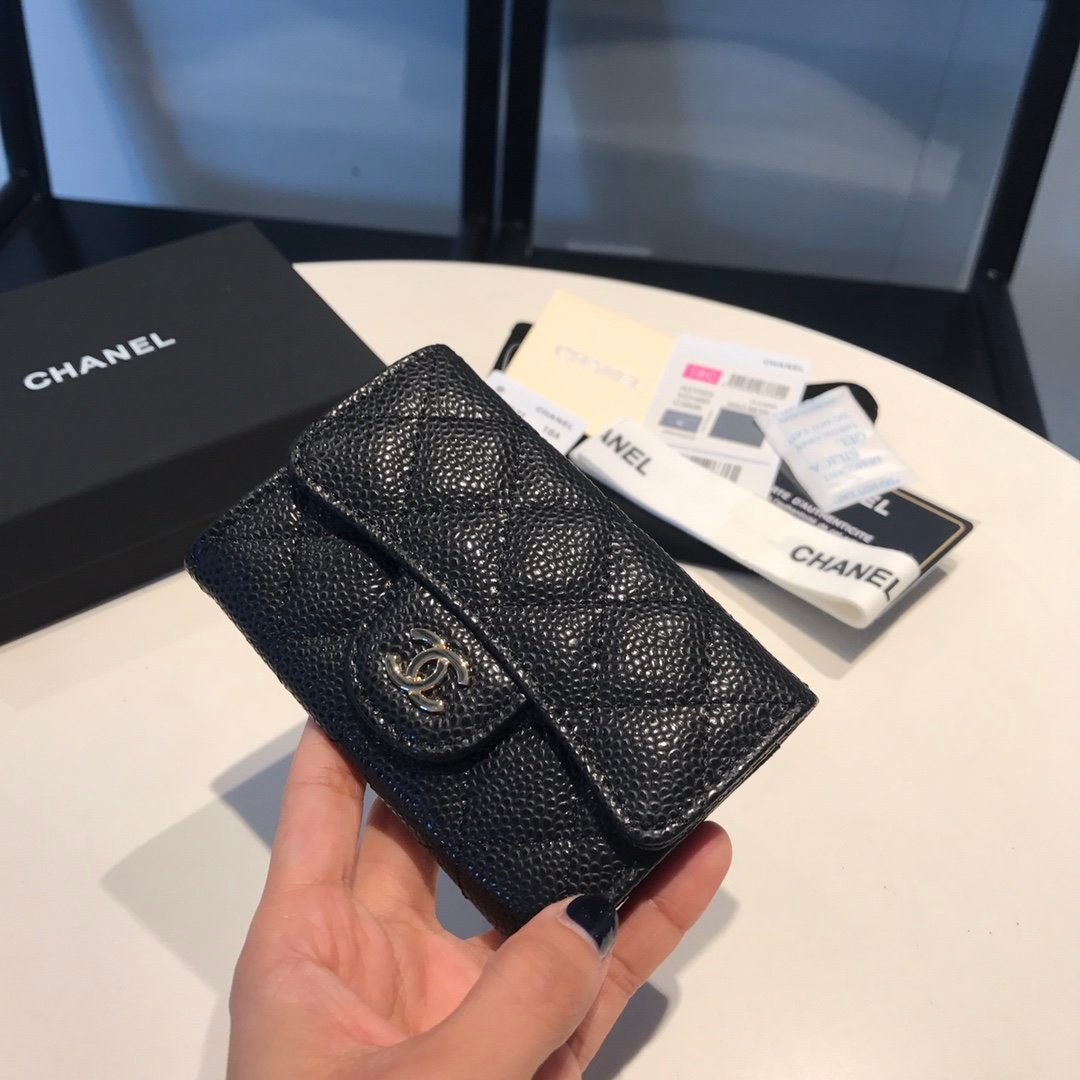 Chanel Co-Co Mini Wallet Gold Hardware 12cm Black