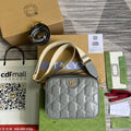 Gucci Matelasse Shoulder Bag Grey For Women, Women’s Bags 8.5in/22cm