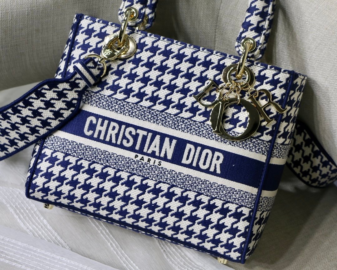 Christian Dior Medium Lady D-Lite Bag 24cm Blue
