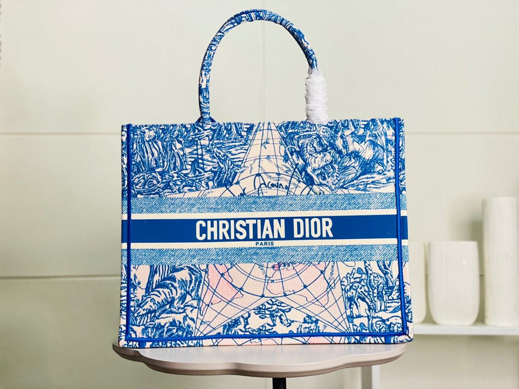 Christina Dior Book Tote Blue Bag 42 cm