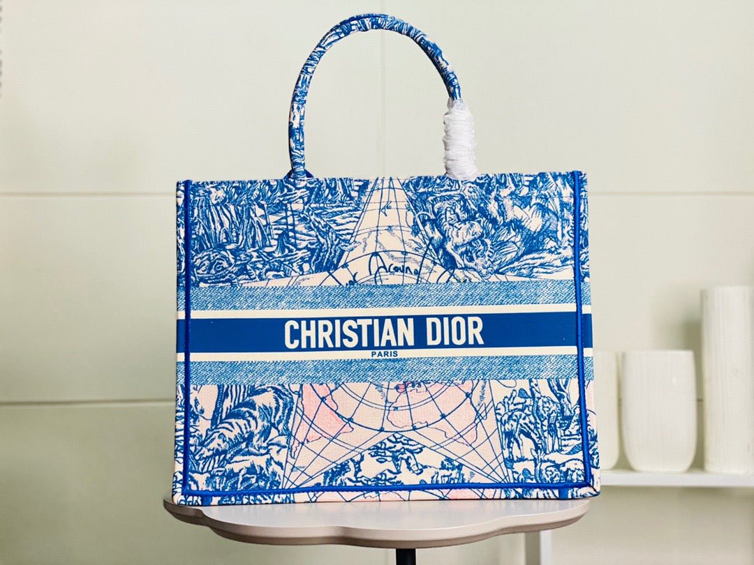 Christina Dior Book Tote Blue Bag 42 cm