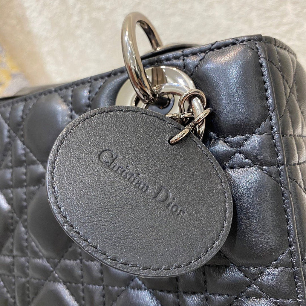 Christian Dior Lady Dior Bag Metal Hardware Spring Collection 20cm Black