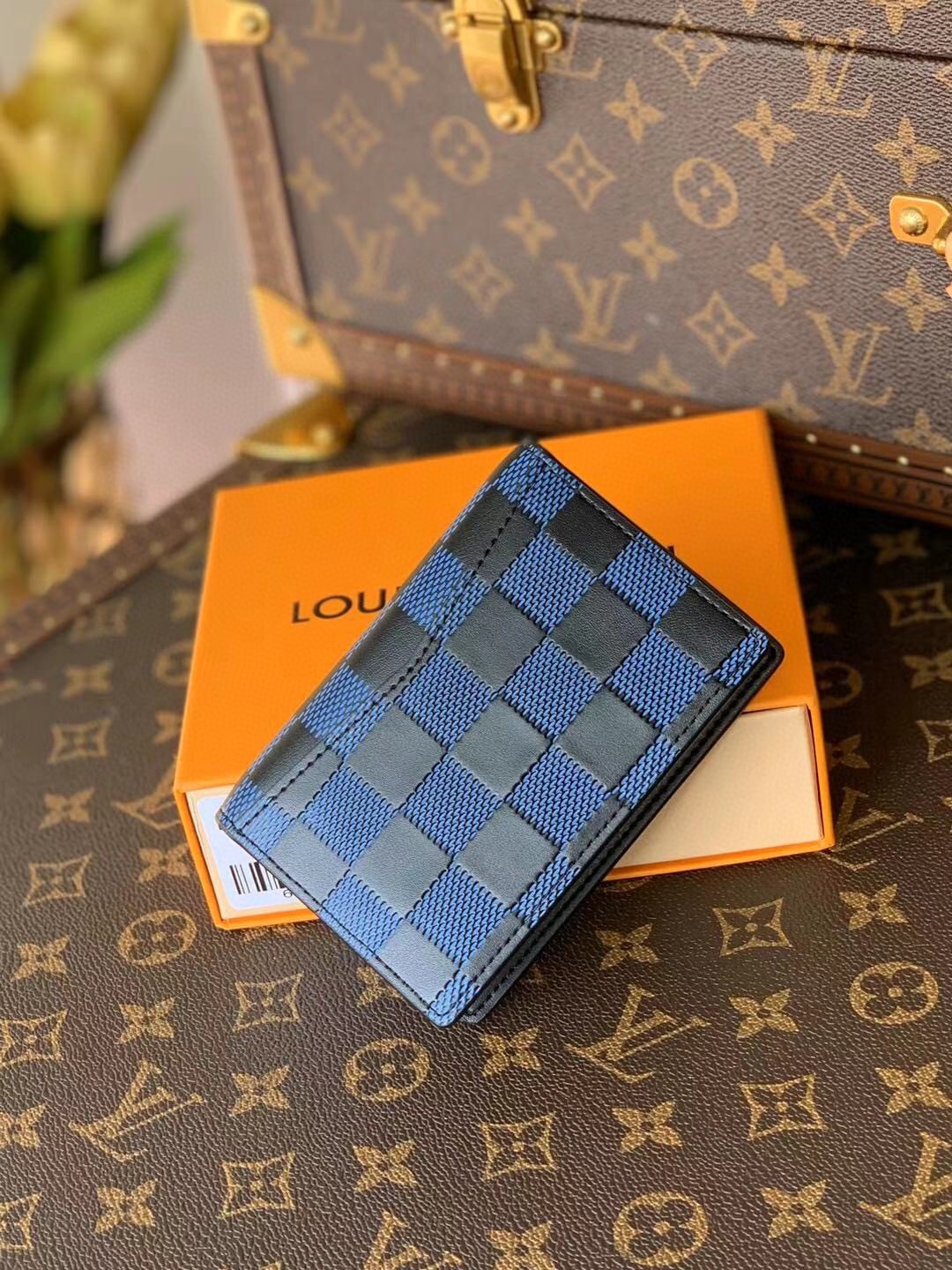 Louis Vuitton Damier Wallet 8cm Blue