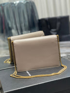 Saint Laurent Cassandra Medium Chain Bag In Grain De Poudre Embossed 22cm