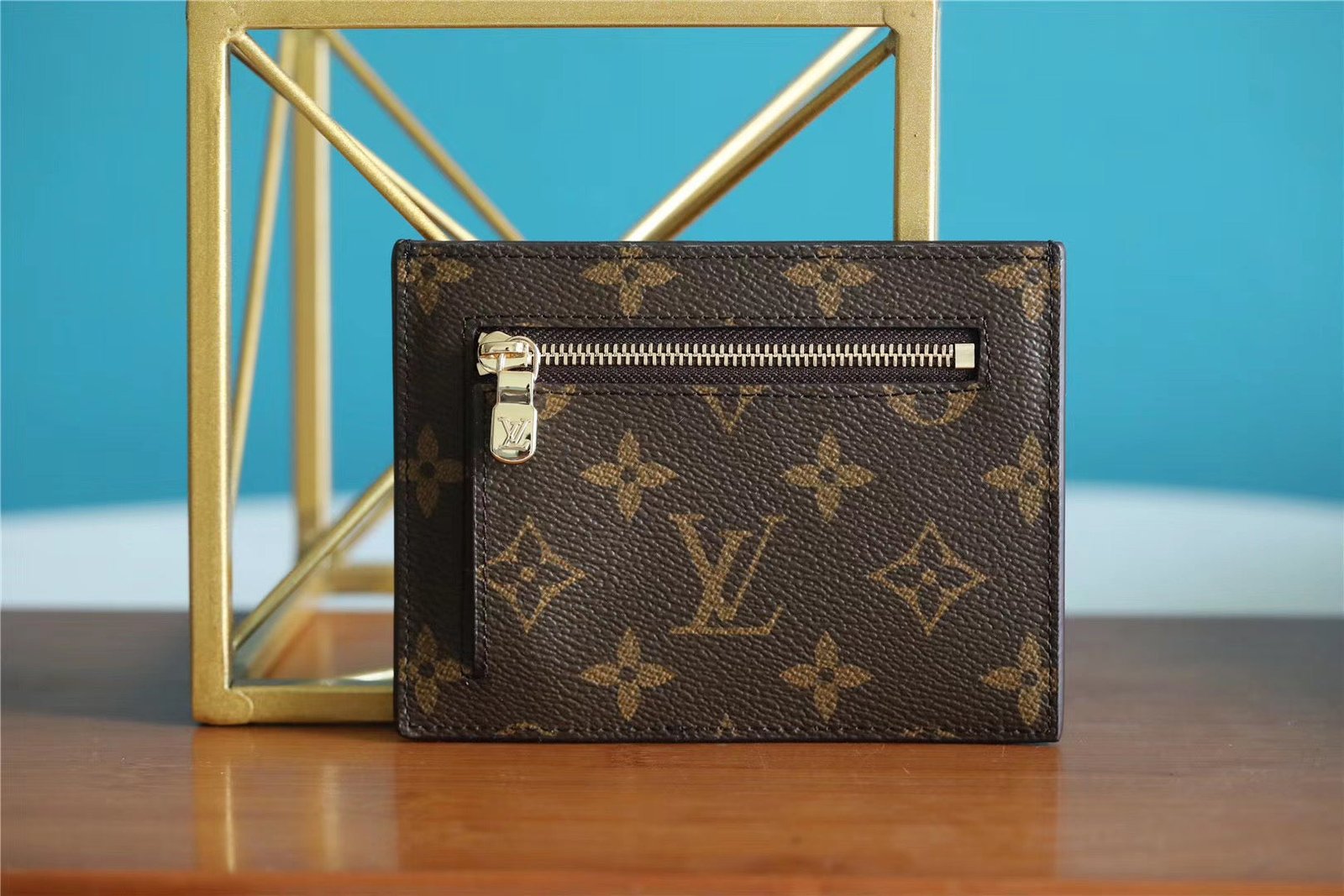 Louis Vuitton ID Card Holder Monogram Canvas Brown For Men, Men’s Wallet 13cm LV N60378