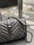 Saint Laurent Small Bag In Mix Matelasse 21cm Black