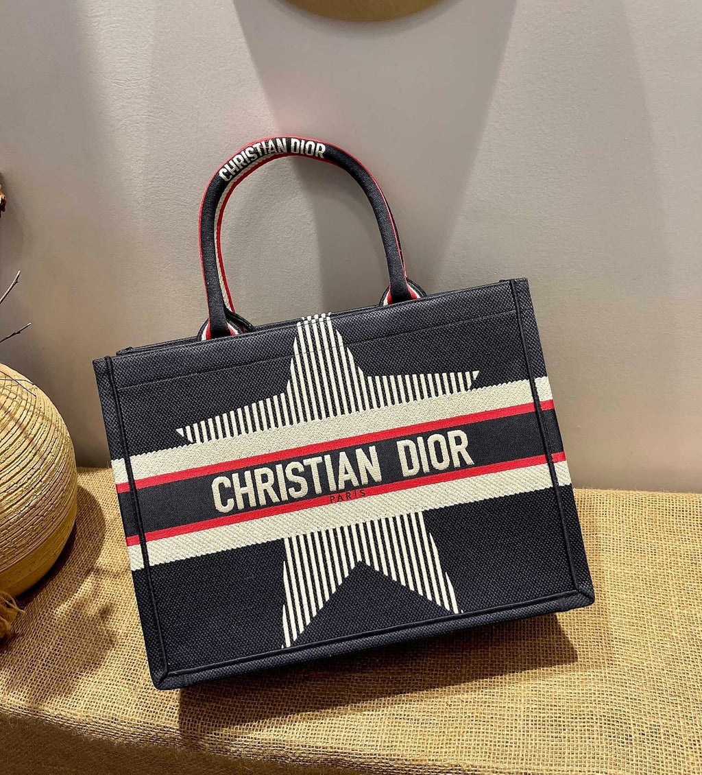 Christina Dior Medium Book Tote Bag 36cm Black