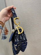Christian Dior Blue Handle Bag 25cm