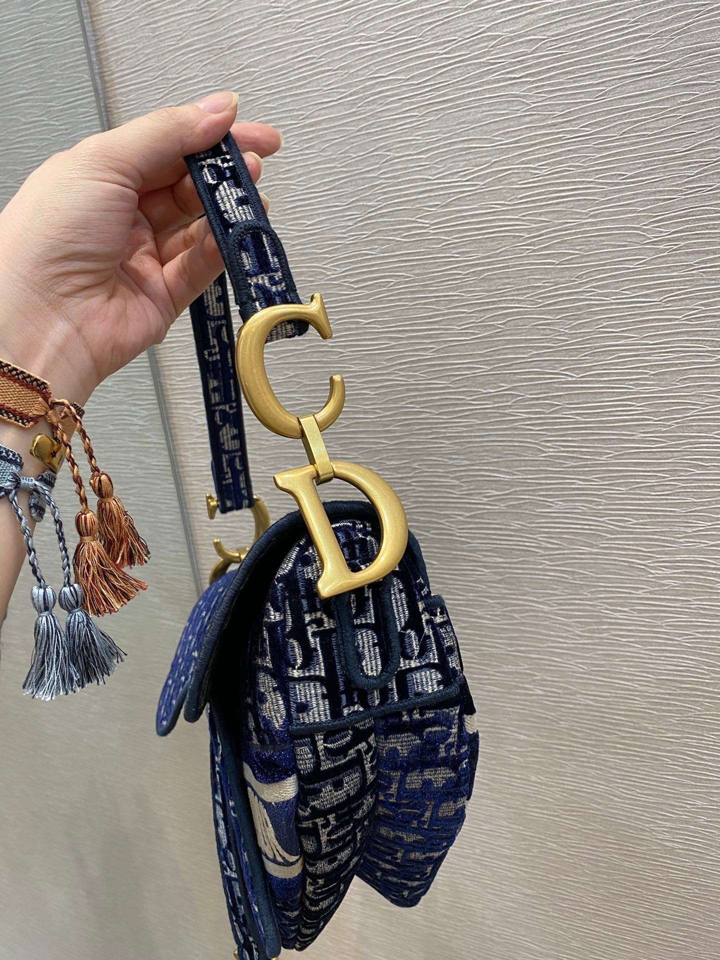Christian Dior Blue Handle Bag 25cm
