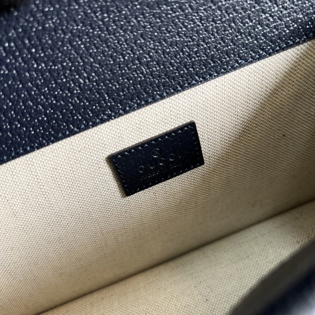 Gucci Dionysus Small GG Shoulder Bag Beige And Blue GG Supreme Canvas For Women 10in/25cm