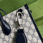 Gucci Tote Bag With Interlocking G Beige And Blue For Women 15in/38.5cm