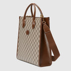 Gucci Tote Bag With Interlocking G Brown For Women 723308 92THG 8563 11.8in/30cm