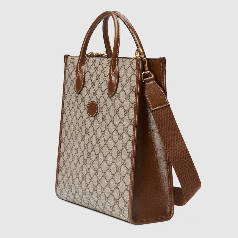 Gucci Tote Bag With Interlocking G Brown For Women 723308 92THG 8563 11.8in/30cm
