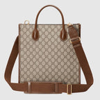 Gucci Tote Bag With Interlocking G Brown For Women 723308 92THG 8563 11.8in/30cm