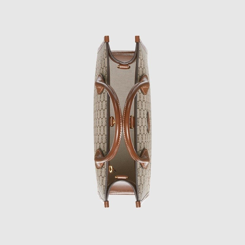 Gucci Tote Bag With Interlocking G Brown For Women 723308 92THG 8563 11.8in/30cm