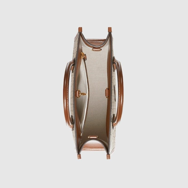 Gucci Tote Bag With Interlocking G Brown For Women 723308 92THG 8563 11.8in/30cm