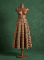 Heritage Fringe Grid A-Line Midi Skirt with classic check pattern