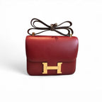 Hermes Constance Burgundy For Women Gold Toned Hardware 9.5in/24cm