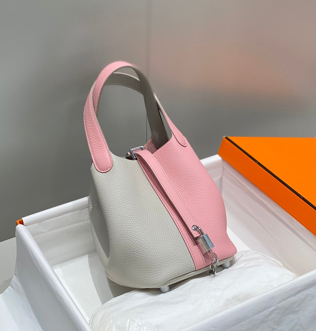 Hermes Picotin Lock 18 Bag Grey/Pink For Women 7.1in/18cm