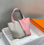 Hermes Picotin Lock 18 Bag Grey/Pink For Women 7.1in/18cm