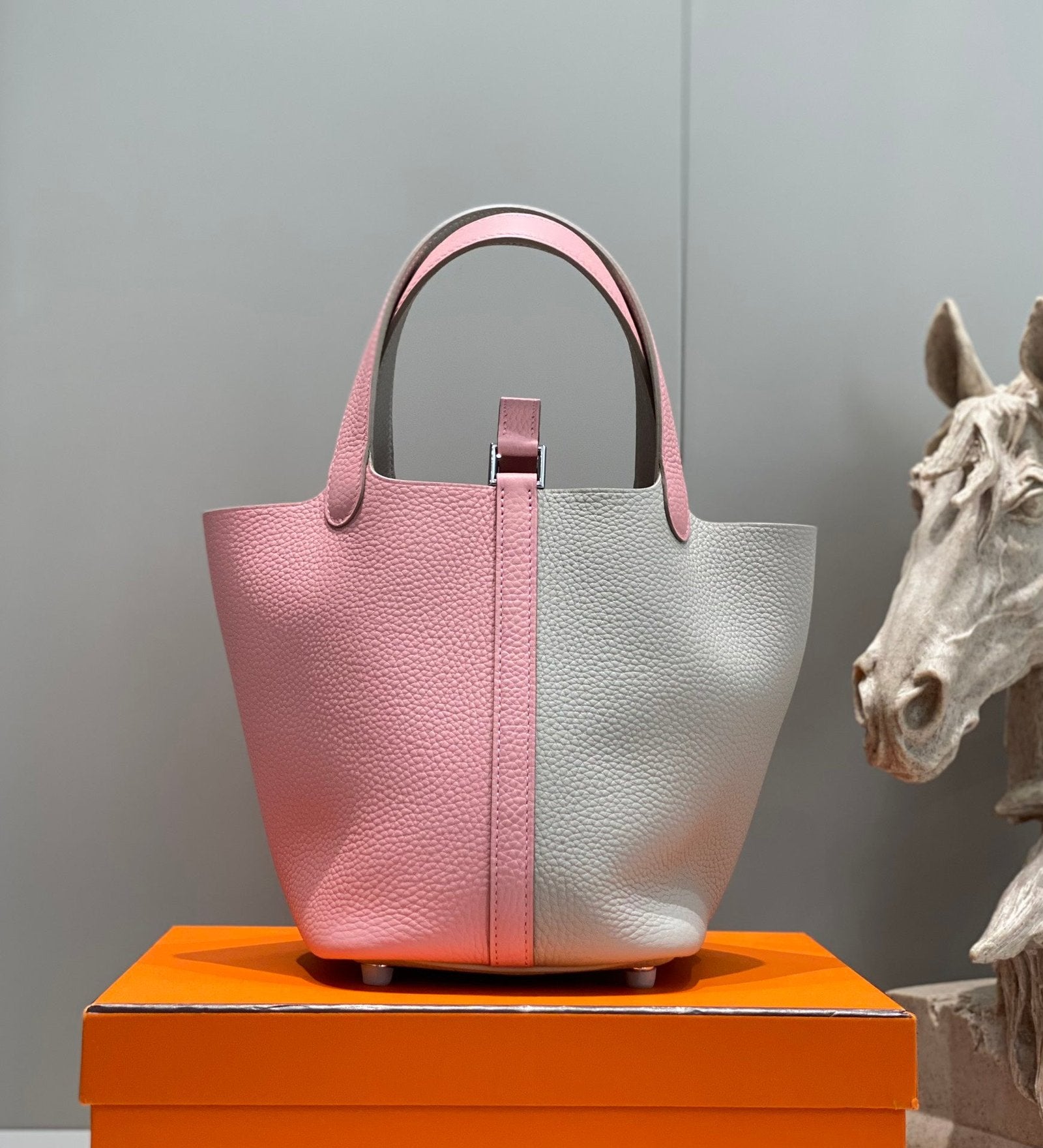 Hermes Picotin Lock 18 Bag Grey/Pink For Women 7.1in/18cm
