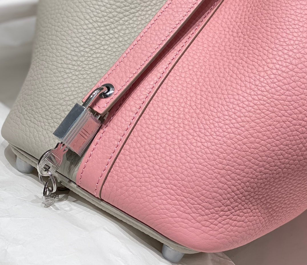 Hermes Picotin Lock 18 Bag Grey/Pink For Women 7.1in/18cm