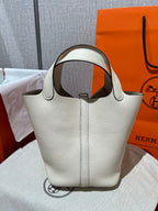 Hermes Picotin Lock 18 White Bag For Women, Women’s Handbags 7.1in/18cm
