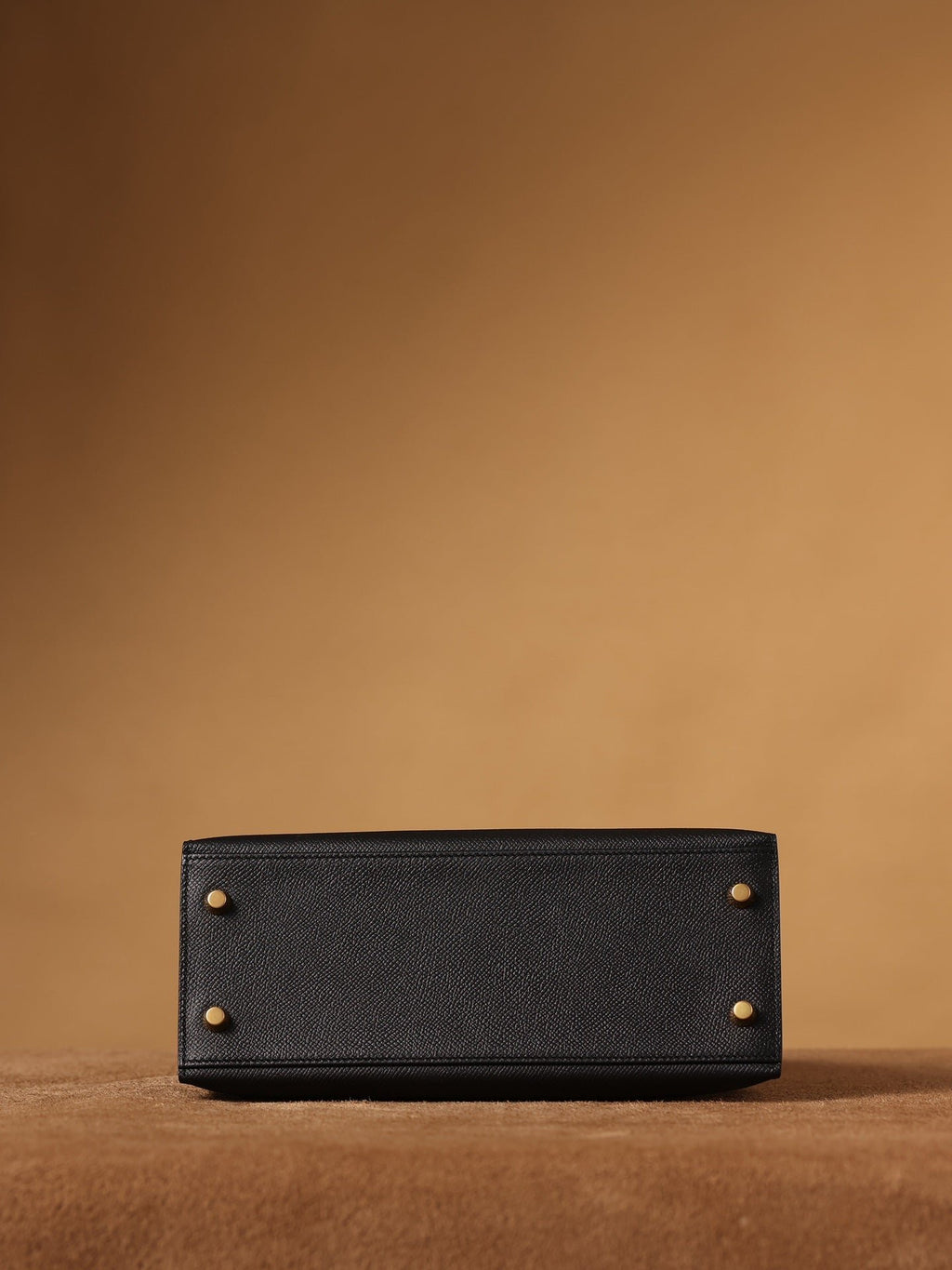 Hermes Kelly Epsom Gold Tone Lock Bag Black For Women 9,8in/25cm