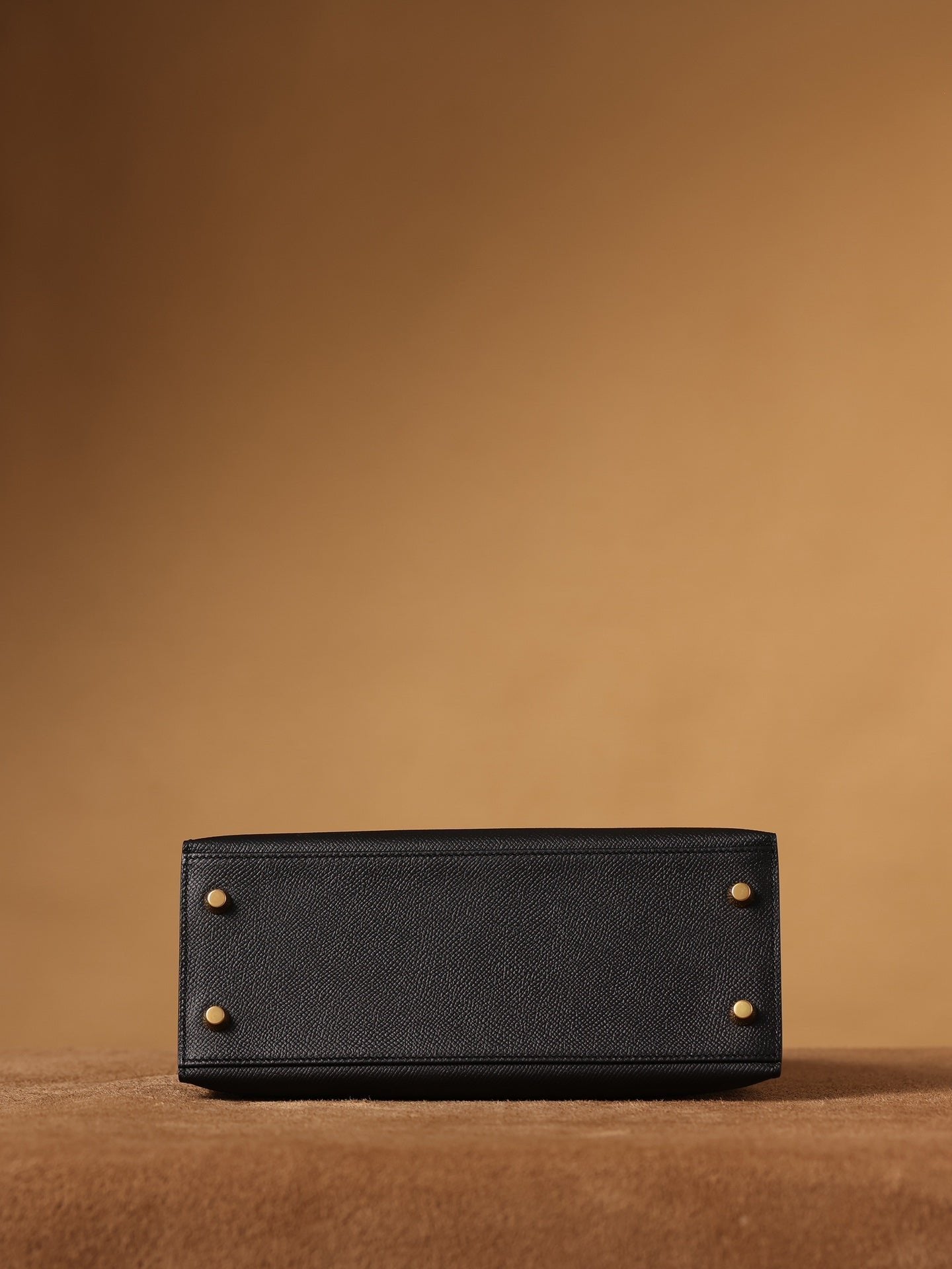 Hermes Kelly Epsom Gold Tone Lock Bag Black For Women 9,8in/25cm