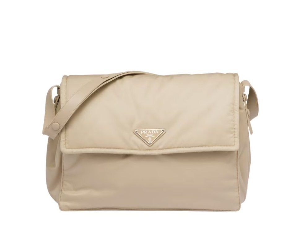Prada Large Padded Shoulder Bag In Beige For Women 14.1in/ 36cm