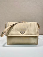 Prada Large Padded Shoulder Bag In Beige For Women 14.1in/ 36cm