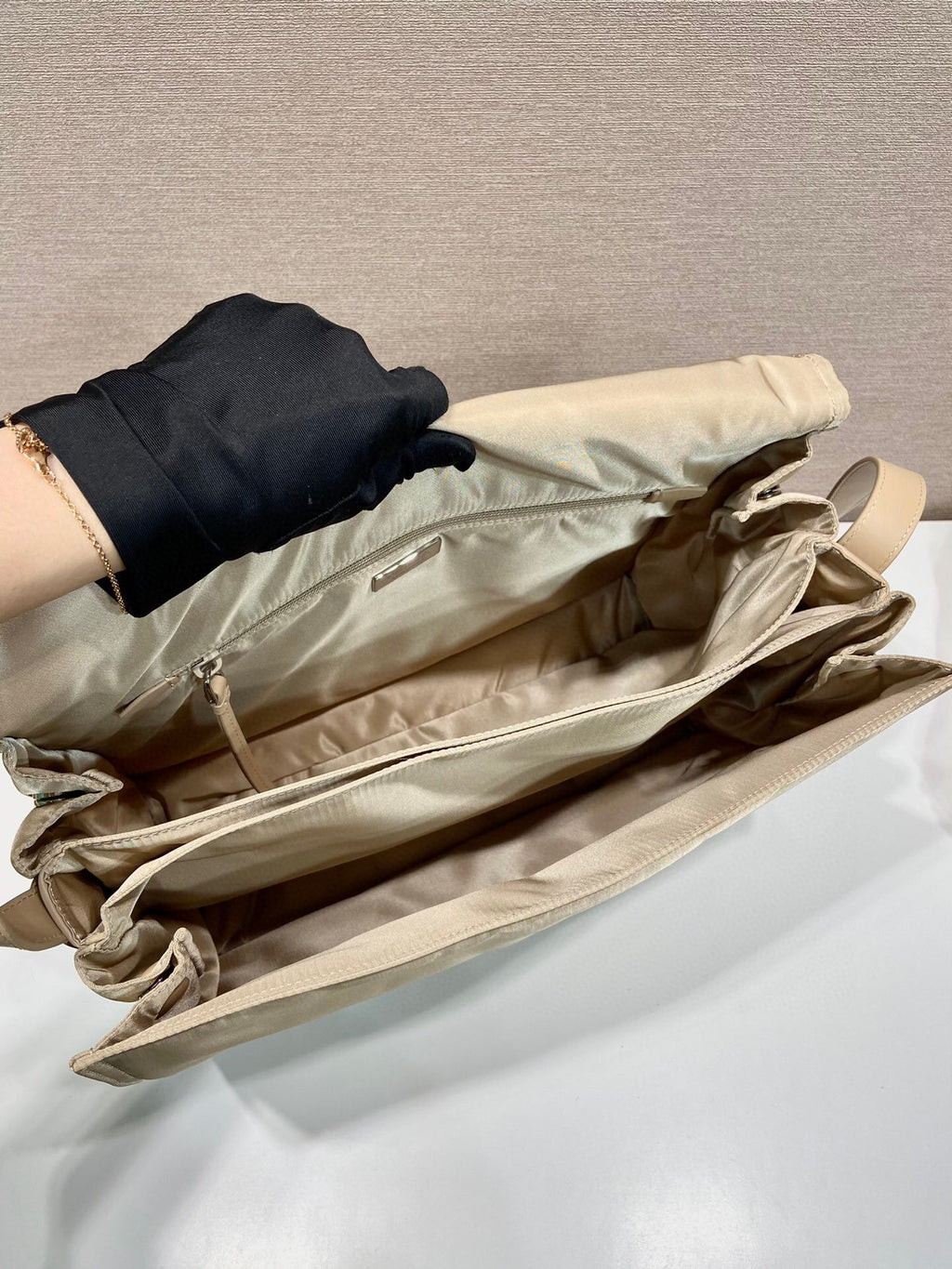 Prada Large Padded Shoulder Bag In Beige For Women 14.1in/ 36cm