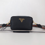 Prada Medium Camera Bag With Gold Tone Hardware In Black For Women 8.6in/ 22cm