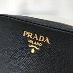 Prada Medium Camera Bag With Gold Tone Hardware In Black For Women 8.6in/ 22cm