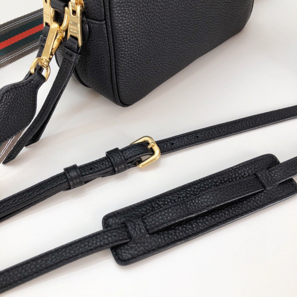 Prada Medium Camera Bag With Gold Tone Hardware In Black For Women 8.6in/ 22cm