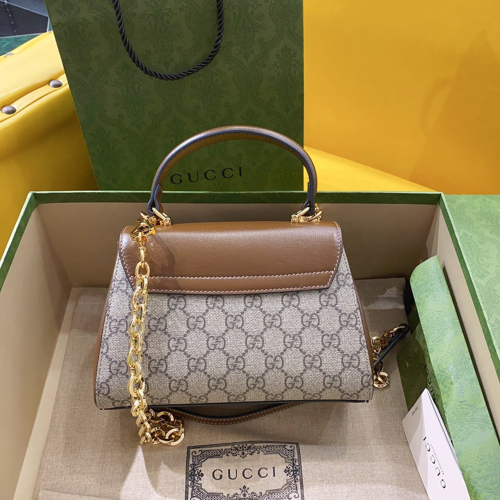 Gucci Horsebit 1955 Mini Bag Brown For Women, Women’s Bags 8.7in/22cm GG