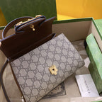 Gucci Horsebit 1955 Mini Bag Brown For Women, Women’s Bags 8.7in/22cm GG